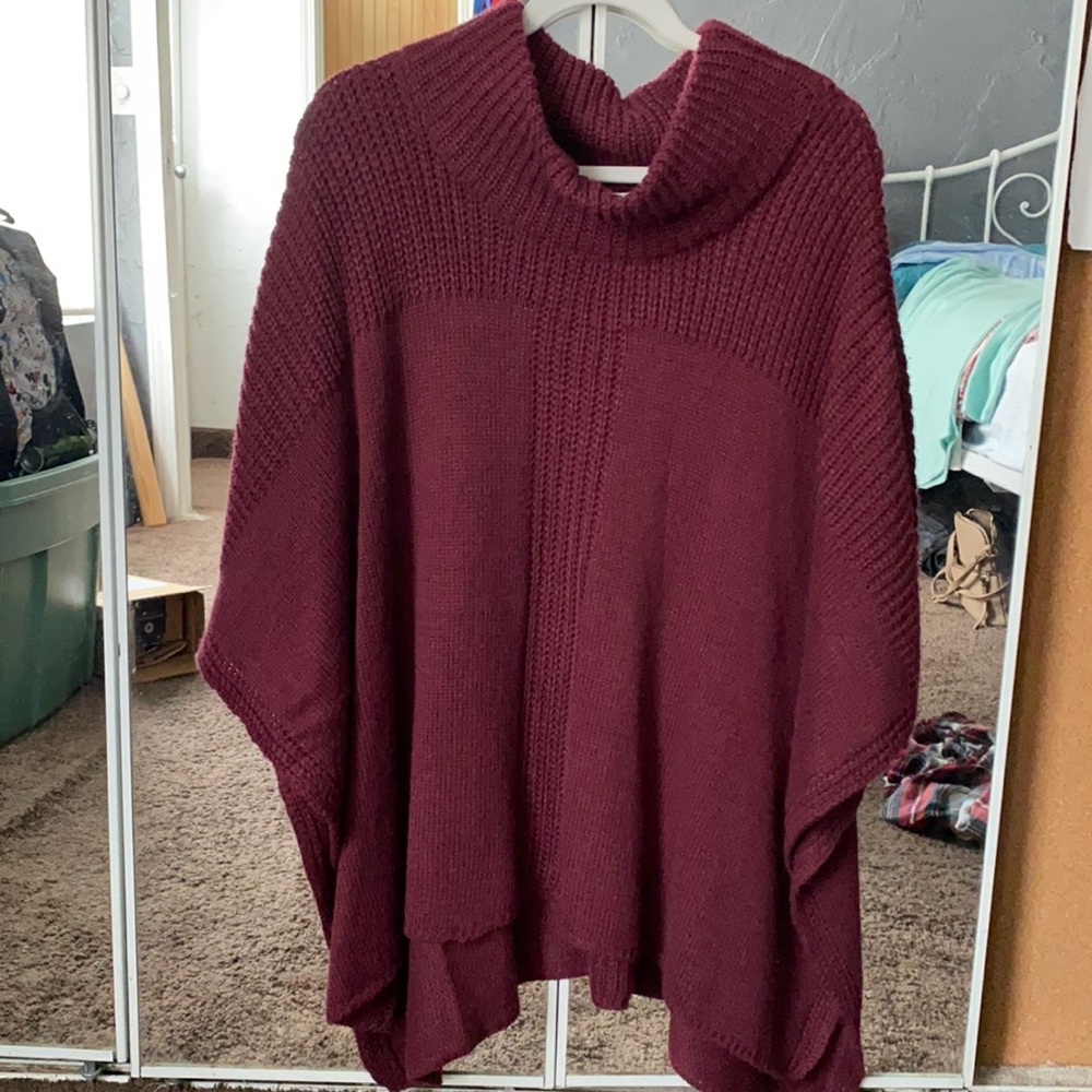 Maroon poncho